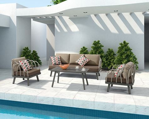 Powder Coated Aluminum Outdoor Sofa Set